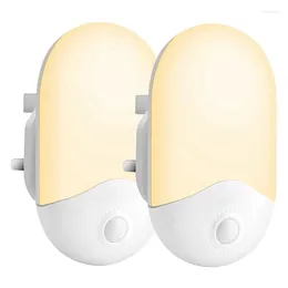 Night Lights 2 Pack Led Light plug in muren met schemering om Pocell Sensor Warm White Lighting UK Warm White Lighting UK