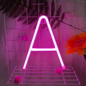 Nachtverlichting 26 Engelse Letter LED Neon Light Sign Wall Art Opknoping Voor Slaapkamer Esthetische Kamer Decor Verjaardag Kerstcadeau 2024