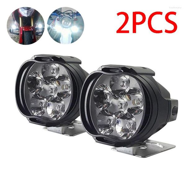 Veilleuses 2 pièces 6 LED phare pour moto projecteurs lampe véhicule 6LED luminosité auxiliaire éclairage de voiture électrique