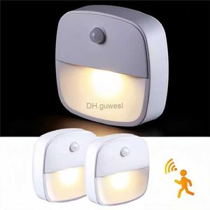 Veilleuses 2 pièces LED veilleuse PIR capteur de mouvement intelligent lumières pour la maison allée WC couloir escalier cuisine lampe de nuit YQ240207