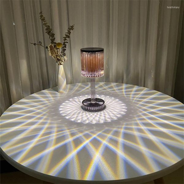 Veilleuses 3/16 couleur tactile à distance cristal lampes de Table lampe de chevet Rechargeable diamant LED acrylique décor à la maison dispositif d'éclairage