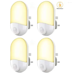 Nachtverlichting 3.6W LED Lichtlamp voor baby Kinderkamer Gang trappen slaapkamer kinderkamer (4 packs-White)