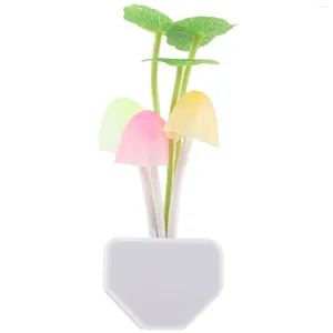 Veilleuses 3 pièces Lampes de champignon de lumière de pièce pour chambres à coucher bébé décor lumineux en plastique changement de couleur