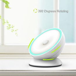 Nachtlichten 360 graden roteren bewegingssensor licht magnetische automatische LED -wand auto op off batterij voor gangpad