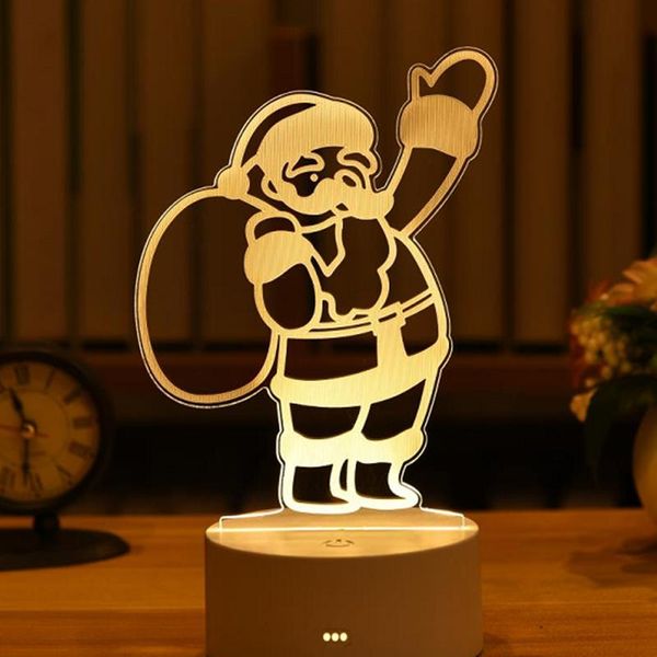 Luces de noche Lámpara Led acrílica 3D Decoraciones navideñas Amor romántico USB Luz para niños Decoración de fiesta de cumpleaños Día de San Valentín