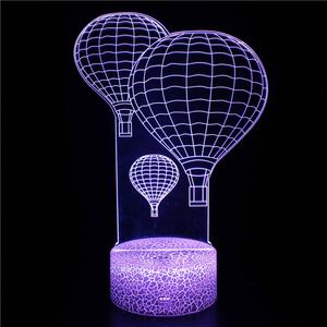 Veilleuses 3D Ballon Illusion Lampe Coloré Acrylique Lumière Visuelle Led Table Saint Valentin Cadeau Pour Les Filles Amoureuses