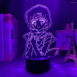 Lumières nocturnes 3d lampe Anime Mercure pour décor de chambre Light Enfant Birthday Gift Manga LED TEDSIDE