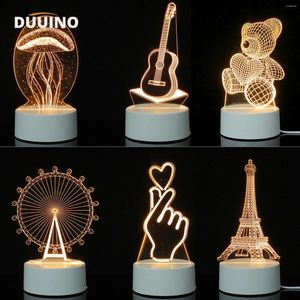 Veilleuses 3D lampe lampe de bureau garçons et filles vacances saint valentin cadeau mariage décoratif chambre Table de chevet