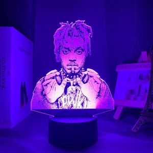 Night Lights 3D Lamp Juice WRLD LED Licht voor thuisdecoratie Kleurrijke nachtlamp Gift Fans Drop301m