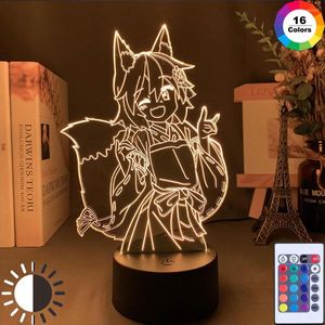 Veilleuses 3D lampe la veilleuse utile couleur changeante Usb batterie lumière pour filles Senko chambre décor noël anniversaire