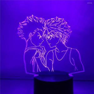 Veilleuses 3D Lampe X Freecs Et Killua LED Lumière Anime Chiffres Lampara HXH Chambre Décoration Éclairage Décor À La Maison Lampe