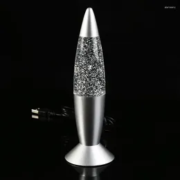 Nachtverlichting 3D Raket Multi Kleur Veranderende Lavalamp RGB LED Glitter Party Mood Light Kerstcadeau Nachtkastje Interessante Re