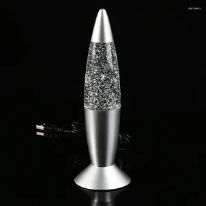 Nachtlichten 3D Rocket Multi Color Changing Lava Lamp RGB LED Glitter Party Mood Light Christmas Gift Bedide Interessant RE