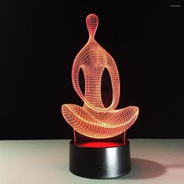 Veilleuses 3D Visuel 7 Couleur Yoga Lampe Led Pour Enfants Tactile Usb Table Lampara Lampe Bébé Veilleuse Veilleuse Lumière