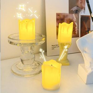 Veilleuses 3 pièces LED bougie sans flamme bougies d'année thé à piles fête de vacances de Pâques décor de mariage
