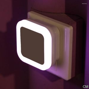 Veilleuses 4 couleurs AC110-220V lumière LED pour bébé Mini 0.5W contrôle capteur automatique chambre lampe carré
