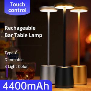 Luces nocturnas 4400 mAh Barra recargable Lámpara de mesa Regulable Inalámbrico Aluminio Cabecera Control táctil Luz de escritorio Dormitorio Luces nocturnas Decoración P230325