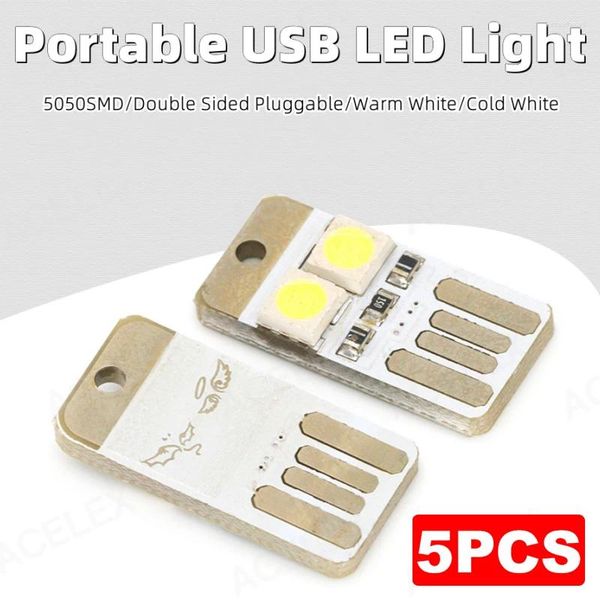 Lumières LED USB LUMIÈRES NIGHTS 5 - Mini SMD pour la banc d'alimentation de l'ordinateur Charges de lecture super lumineuse
