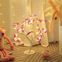 Veilleuses 60 cm LED Simulation Branche D'orchidée 24 Ampoules Arbre Table Lumineuse Pour La Maison Fête De Noël De Mariage En Plein Air / Intérieur
