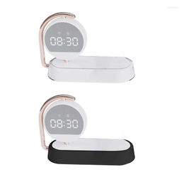 Luces nocturnas 69HC 15W cargador inalámbrico LED despertadores digitales para dormitorio lámpara de noche luz regalo de cumpleaños chico mujeres hombres adultos