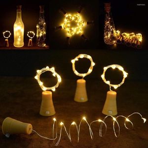 Veilleuses 6 pièces fil de cuivre LED guirlande solaire alimenté liège bouteille de vin noël guirlande lumineuse fête mariage décoration lampe