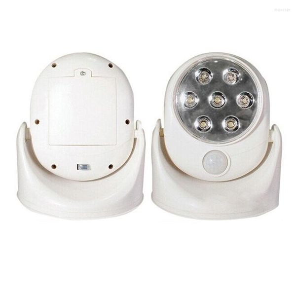 Luces nocturnas 7LED Puerta de 360 grados Cobertizo Armario Seguridad Automático PIR Inalámbrico Sensor de movimiento de pared Luz