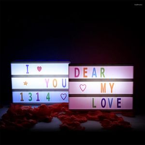 Nachtlichten A5 A6 A4 Size LED -combinatie Lichte doos Lamp 5V DIY Kleurrijke letters Kaarten Decoratie Message Board Cinema Lightbox