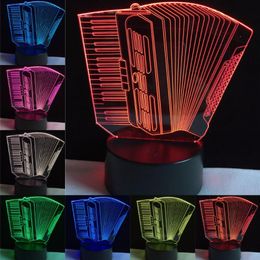 Veilleuses Accordéon Forme 3D Lampe LED USB Lumière Tactile RVB Couleurs Table À Langer De Chevet Décoration De Mode