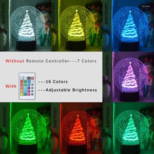 Nachtlichten Acryl 3D Lamp Snow Scene Bomen Bomen Hangen Led Light voor kerstdecoratie als kinderen Baby Birthday Cadeau