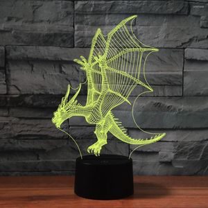 Nachtlichten Acryl 3D Licht 7 Kleuren Wijzigen Touch Table Lamp Dinosaurus Vorm voor kinderen Gift Home Decor