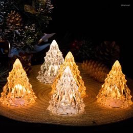 Luces de noche Acrílico Cristal Luz LED Árbol de Navidad Escritorio para dormitorio Mesa Lámpara decorativa Navidad Vacaciones Decoración