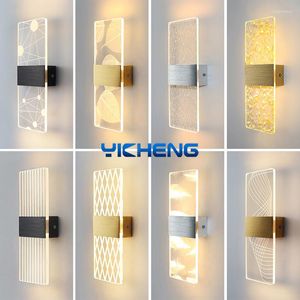 Nachtlichten Acryl binnen Wall Lamp 6W LED LICHT SLAAPKAMER Woonkamer Balkon Bedeel Bedide Moderne Noordse SCONCE LAMPEN AC85-265V