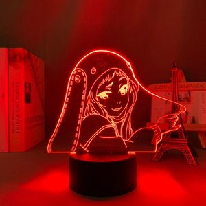 Nachtverlichting Anime 3D Licht Kakegurui Compulsieve Gokker Runa Yomozuki Figuur voor Kinderen Slaapkamer Decor Nachtlampje Manga Gift Room Tafellamp