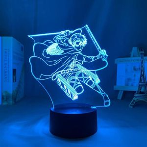 Night Lights Anime Attack on Titan LED Light Lamp voor slaapkamerdecoratie Kids Geschenktafel 3D AOT289Y