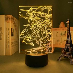 Nachtlichten Anime Led Light Mo Dao Zu Shi voor kinderslaapkamer Decoratie Nachtlamp Verjaardagscadeaubeer Decor Decor Desk 3D Lamp Manga Modaozushi