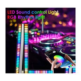 Night Lights App Led Strip Night Light RGB Sound Control Voice Activated Music Rhythm Ambient Lamps Pickup Lamp voor autovamilie Party OTPEP