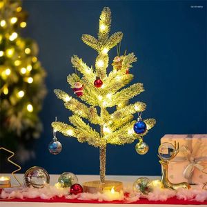 Luces nocturnas Árbol de Navidad artificial Noches LED Lámpara de nevadas con aguja de pino 55 cm 50 LED para cumpleaños Boda Acción de gracias Regalos de Navidad