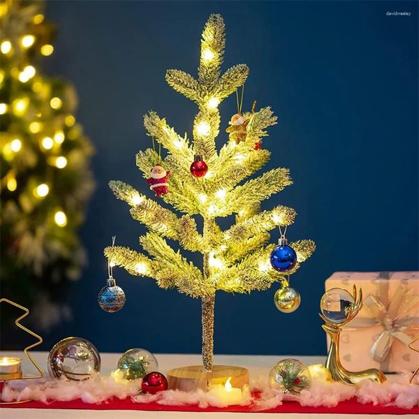 Veilleuses artificielles arbre de Noël LED nuits pin aiguille chute de neige lampe 55 cm 50 LED pour anniversaire mariage Thanksgiving cadeaux de Noël