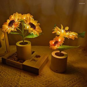 Nachtverlichting Kunstmatige tulp Zonnebloem Decoratief licht Oplaadbare slaapkamerlamp Creatief voor kinderen Vriend Verjaardag Vakantiecadeau