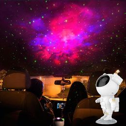 Luces nocturnas de la lámpara del proyector de astronautas LED Spaceman Mesa Cambio de color estrellado para la decoración del dormitorio del bebé301l