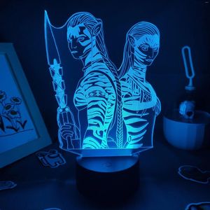 Luces nocturnas, lámpara de Avatar, figura 3D LED RGB, regalos divertidos y geniales para amigos, USB, Lava, dormitorio, mesita de noche, mesa de oficina, decoración de escritorio