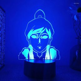 Veilleuses Avatar le dernier maître de l'air Korra, lampe Led 3d pour chambre à coucher, Manga, figurine d'action, décoration pour enfants, cadeau Hoom