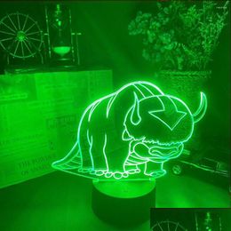 Avatar des lumières nocturnes le dernier lait Airbender Zuko lampe pour la décoration de maison cadeau d'anniversaire LED LED Light Chadow Decor Cartoon Drop Livrot Dhqth