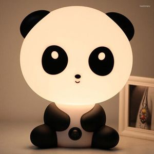 Veilleuses bébé chambre lampes lumière dessin animé animaux Panda PVC plastique sommeil Led enfant lampe ampoule veilleuse pour enfants prise ue/US