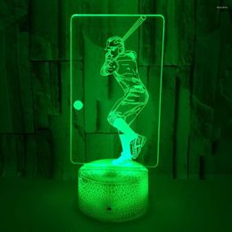 Nachtlichten honkbal spelen 3D licht USB kleurrijke touch led visuele verjaardag cadeau sfeer decoratie slaapkamer tafellamp