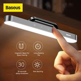 Nachtlichten Baseus Desk Lamp hangend magnetische LED -tafellamp Bekleed SPLEPLOSS DIMMING KABEL LICHT LICHT LICHT VOOR Kastkastlamp