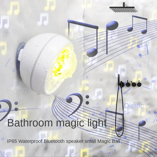 Luces nocturnas Baño Ducha Altavoz Lámpara de sonido Piscina Atmósfera Luz Bluetooth 5.2 Música a prueba de agua Control de voz Bola de escenario