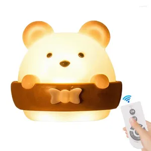 Lumières nocturnes ours LED LUMIÈRE MUR MUR MURDIDE LAMPE SUPPORT PUND-FREE avec télécommande pour