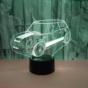 Nachtverlichting Slaapkamer Auto Kleine 3d Nachtlampje Kleurrijke Touch Afstandsbediening Gift Verlichtingsarmaturen Nieuwigheid LuminariaKinderkamer Led Lamp