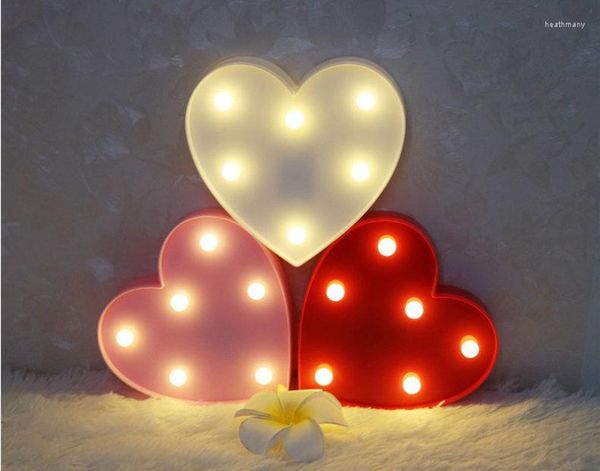 Luces nocturnas de la lámpara de escritorio LED en forma de corazón decoración de la habitación de la habitación para niños para la fiesta de bodas de cumpleaños de San Valentín